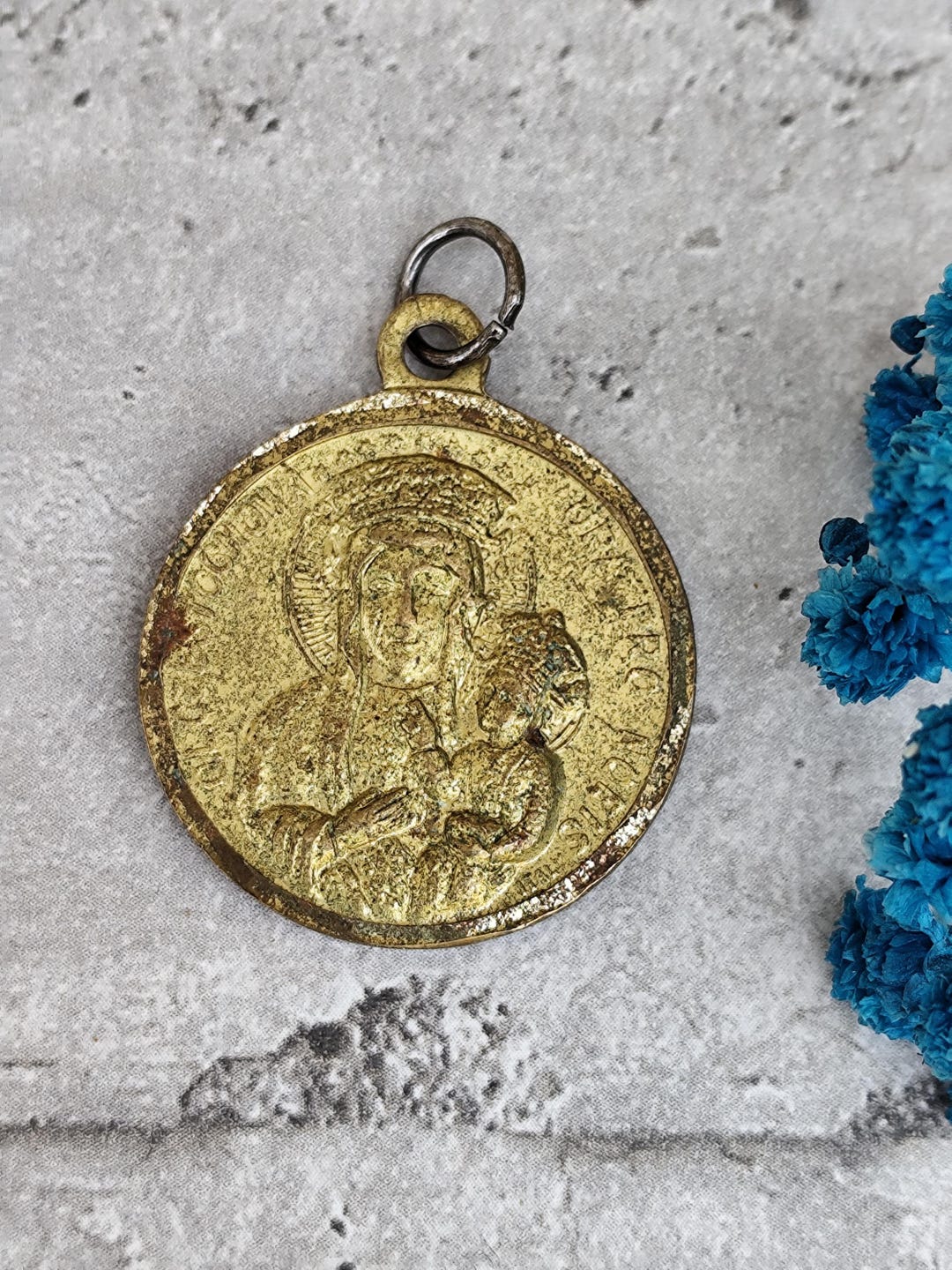 Antique Religious Medal of Pope John Paul II, Gold-colored Catholic ...