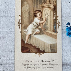 Rara imagem religiosa antiga e piedosa Você está aí, Jesus?