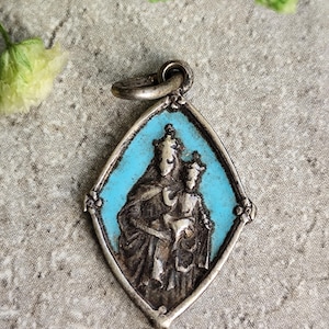 Virgin Mary enamel Medal