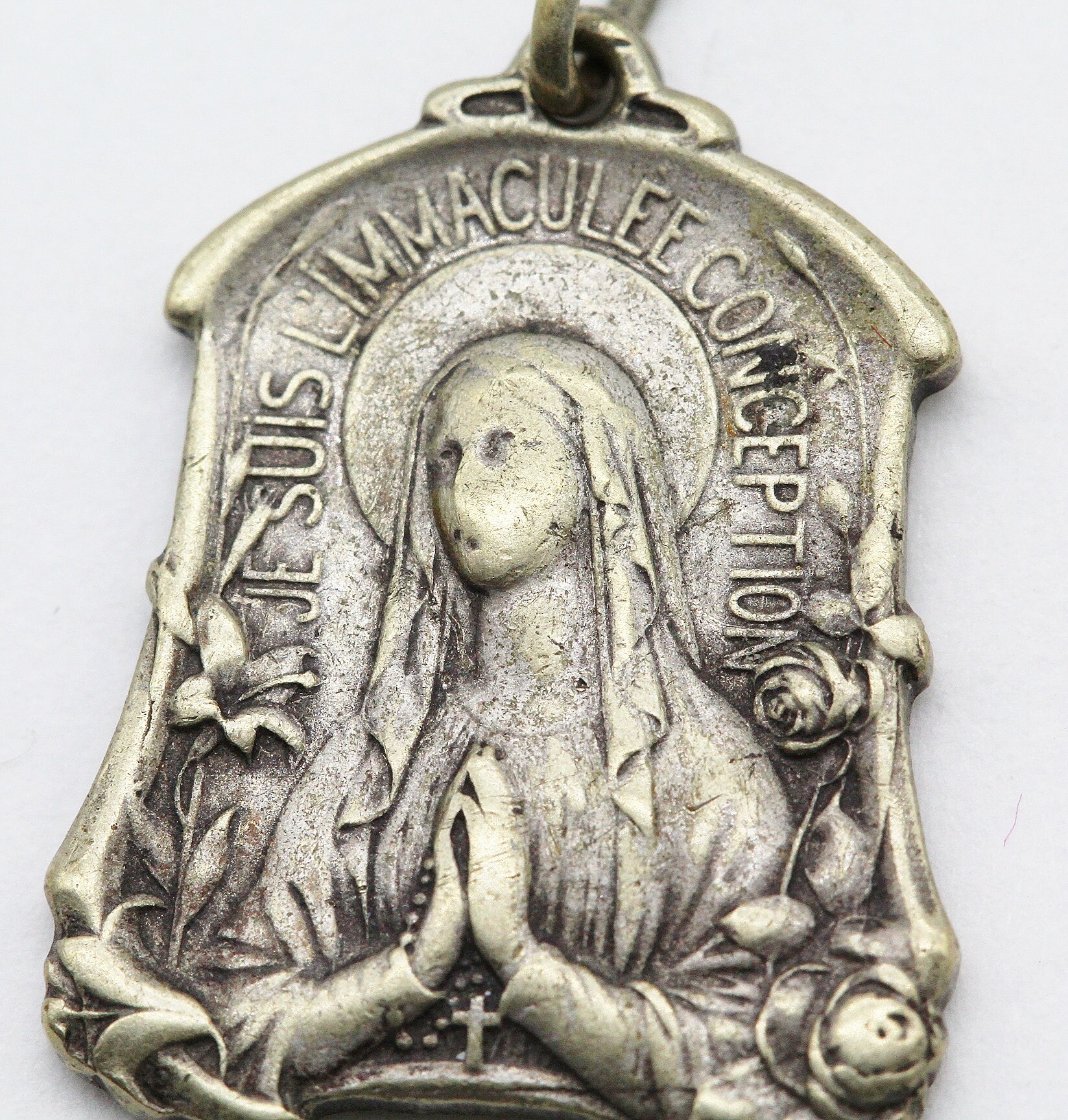 Rare Ancienne Médaille Notre Dame de Lourdes