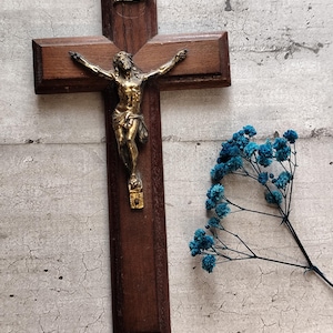 rare INRI Christ cross crucifix in bronze signed artaud