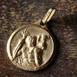 saint Christopher oria gold plated medal
