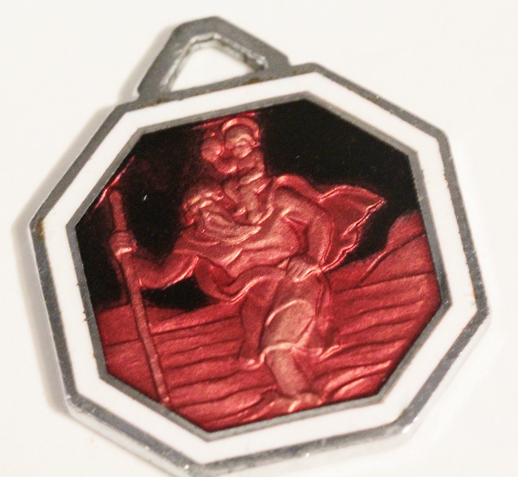 Rare Médaille Saint Christophe en Email