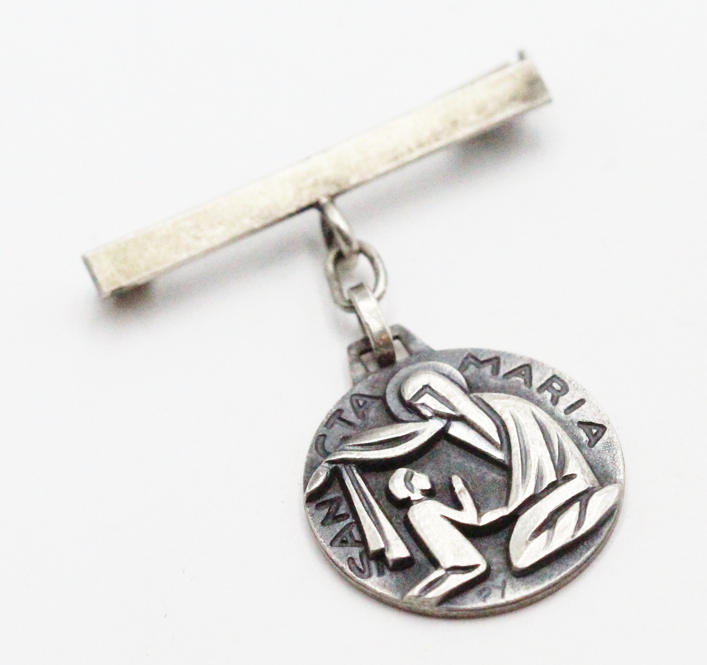 Rare Médaille Sancta Maria de Ferdinand Py sur Broche