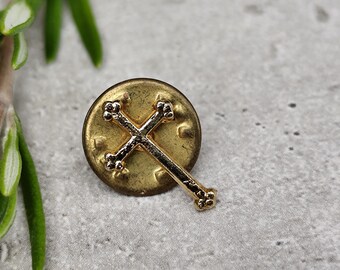 Pin with gold cross
