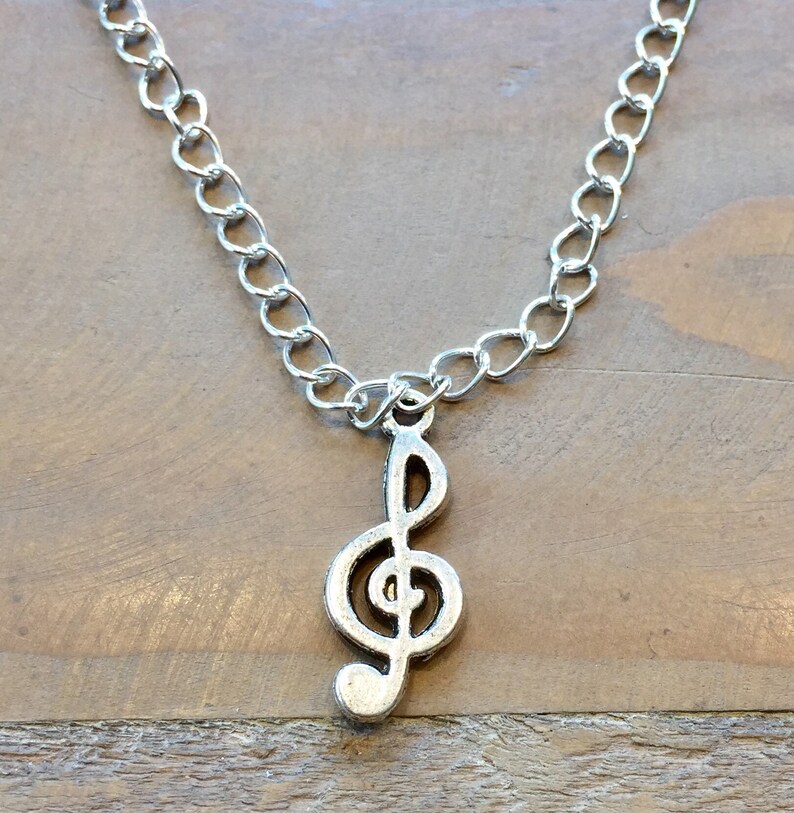 Treble Clef Necklace Musical Note Necklace Treble Clef Etsy