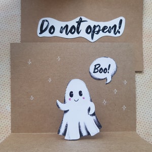 Halloween Pop Up Klappkarte Gespenst mit Briefumschlag