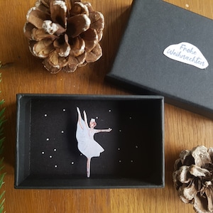 Streichholzschachtel Nussknacker Weihnachten Ballerina Shadowbox handgemacht