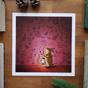 Hase Kunstdruck – Niedliches Wandbild für das Kinderzimmer | Aquarell Illustration für Babyzimmer Deko