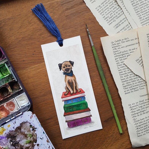 Personalized bookmark with pet original painting, watercolor painting, pet portrait, drawing
