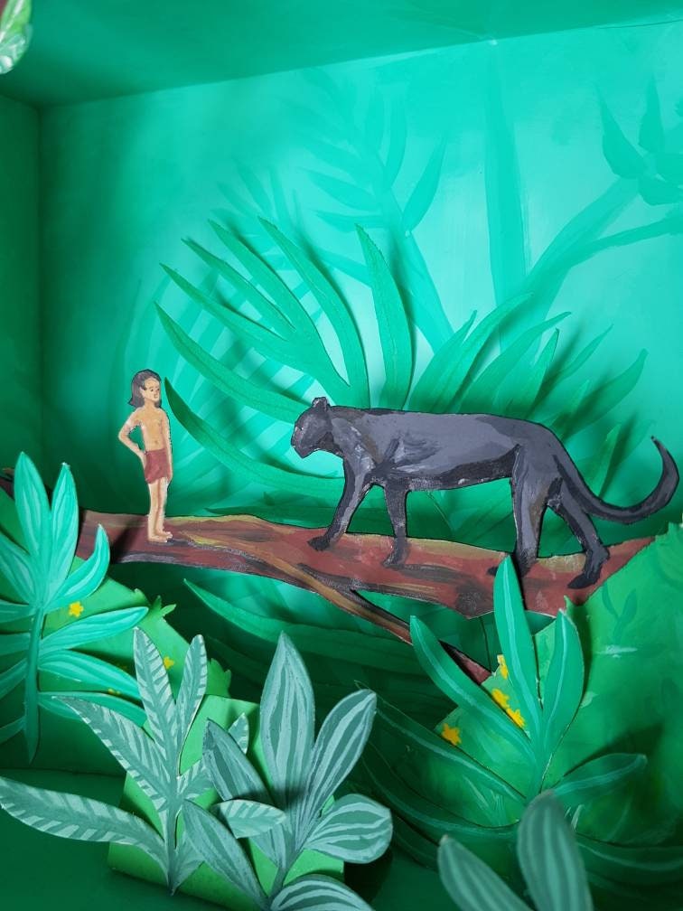 Diorama the Jungle Book Shadowbox Handpainted Paper Theater Etsy
