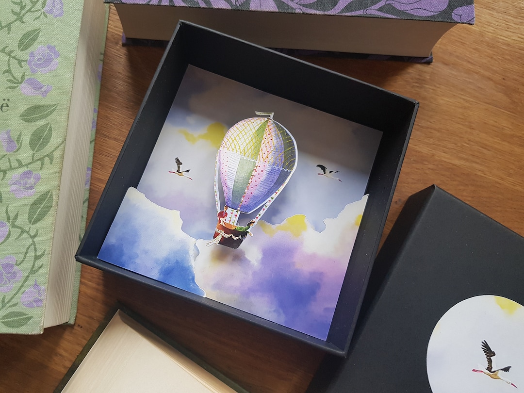 Diorama Hot Air Balloon, Shadowbox Handmade - Etsy