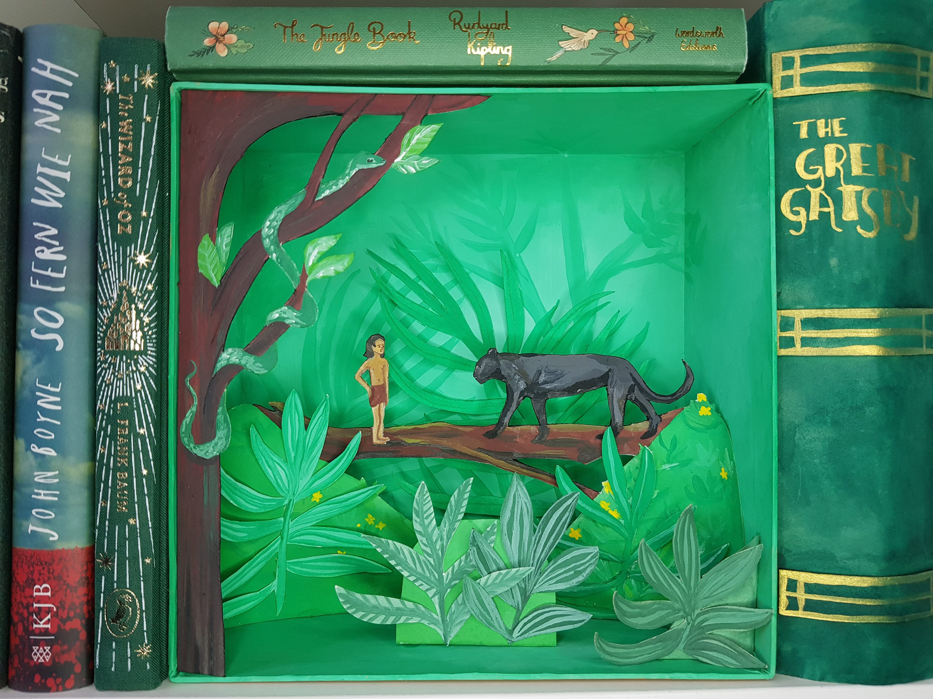 Diorama Das Dschungelbuch Shadowbox handgemalt Papiertheater Etsy.de
