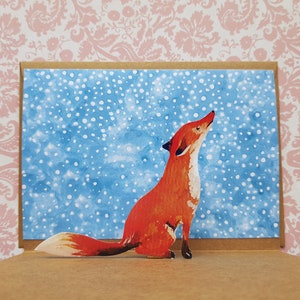 Pop Up Klappkarte Fuchs im Schnee mit Briefumschlag