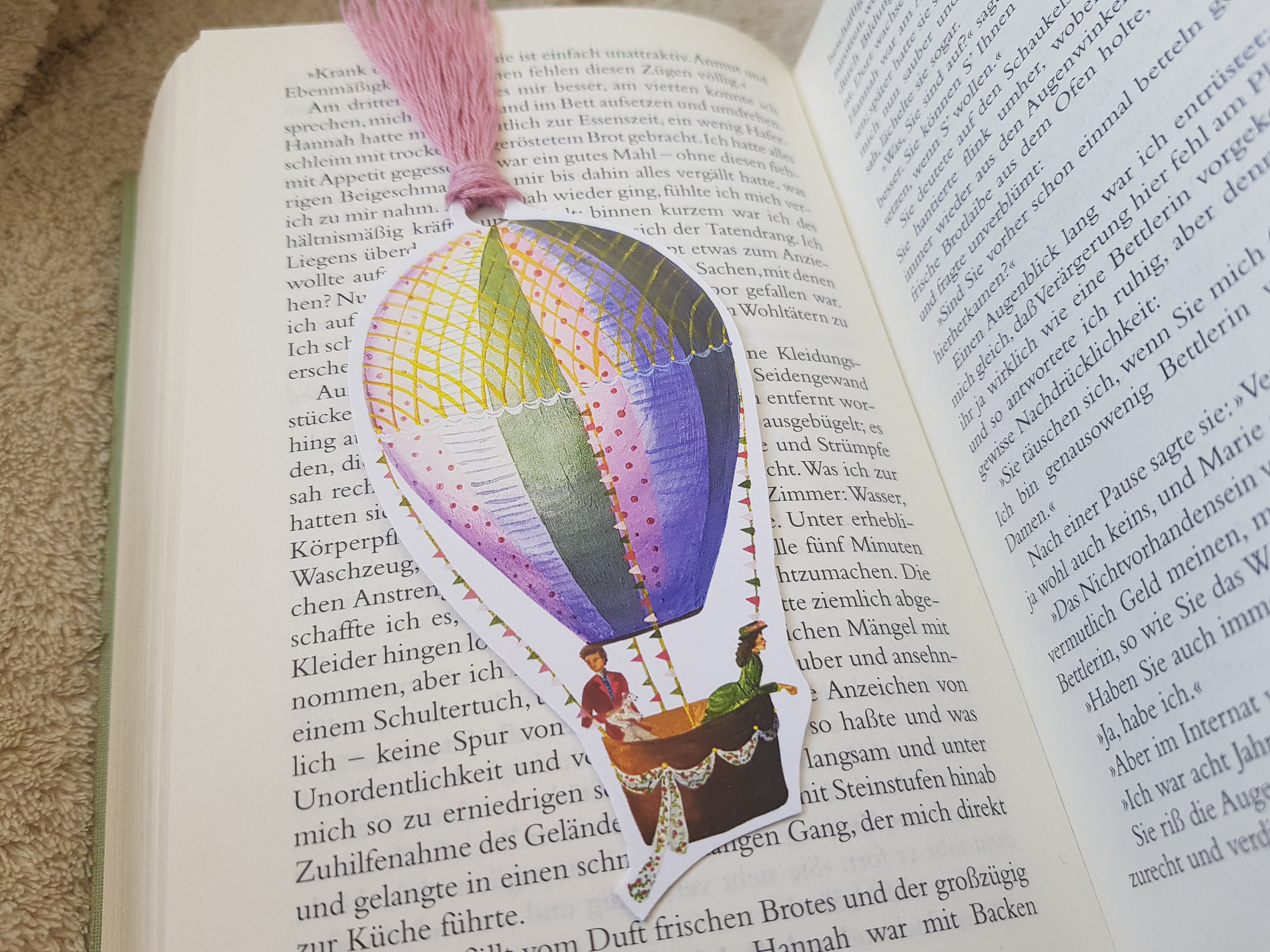 Hot Air Balloon Bookmark Hand Painted With Tassel - Etsy Sweden
