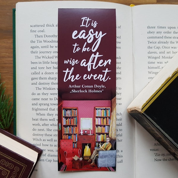 Sherlock Holmes bookmark with book quote