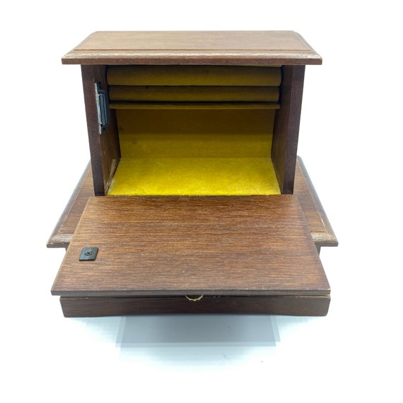 Vintage Wooden Jewelry Music Box, Made In Japan, … - image 2