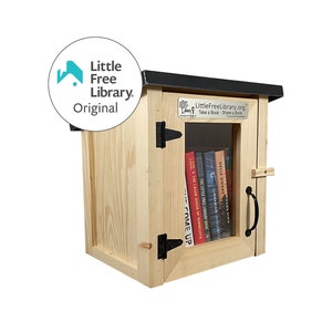 LITTLE FREE LIBRARY® Unfinished Mini with Official Charter Sign & World Map Access Included, Support the Nonprofit that Expands Book Access