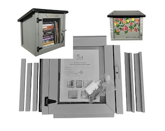 LITTLE FREE LIBRARY® Gray Decorating Kit with Official Charter Sign & World Map Access, Support the Nonprofit that Expands Book Access
