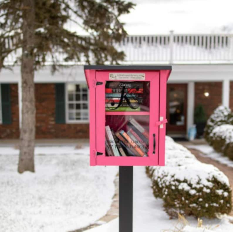 Pink Little Free Library LITTLE FREE LIBRARY® Two Story Kit With Official Charter Sign & World ...