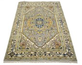 Gray 6x9 Geometric Tribal Heriz Serapi Rug Oriental Natural 8 39 10x6 39 0 Area Rug Handmade Home Decor Furnishings