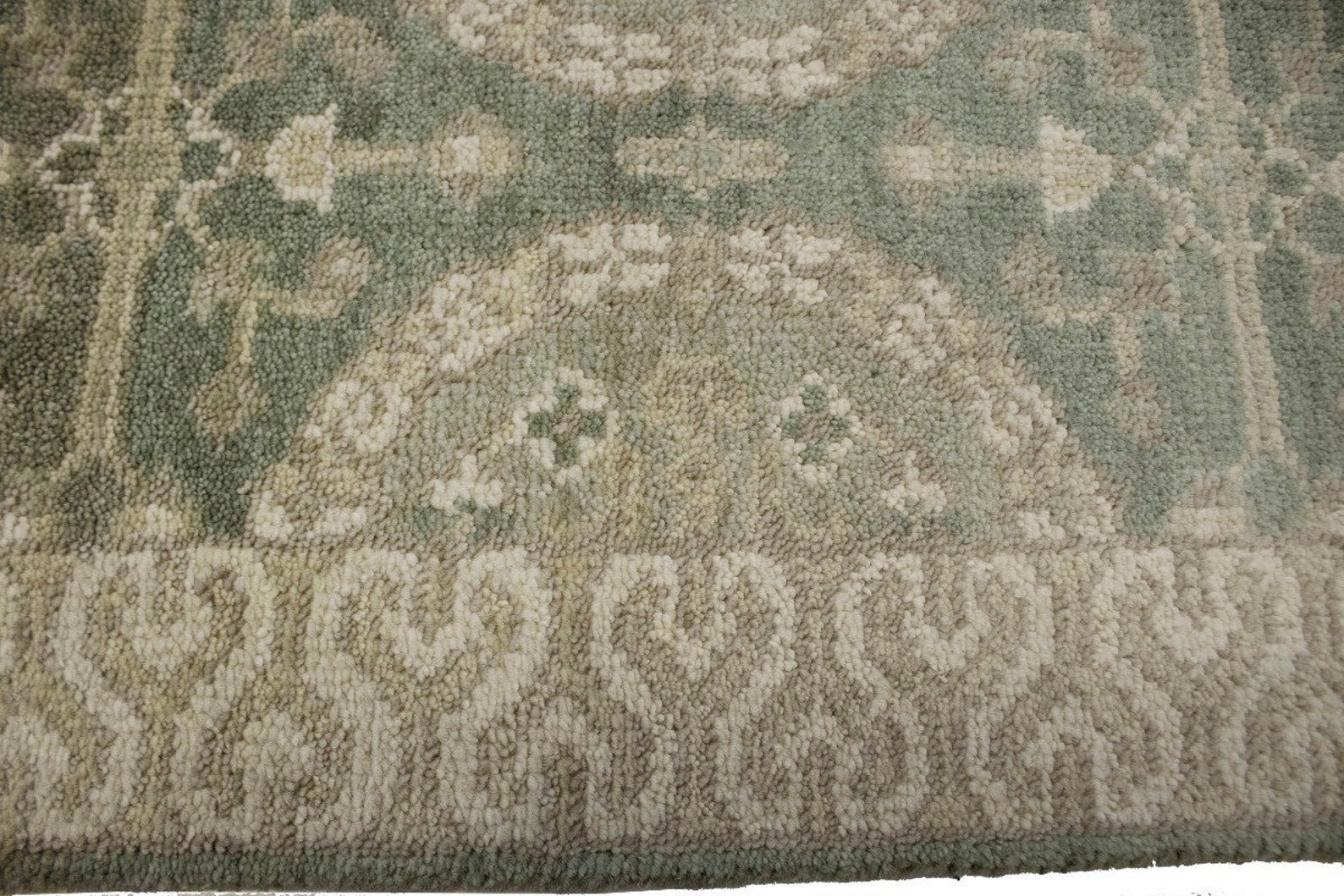 Muted Olive Green 3x5 Floral Oushak Chobi Rug Oriental Etsy