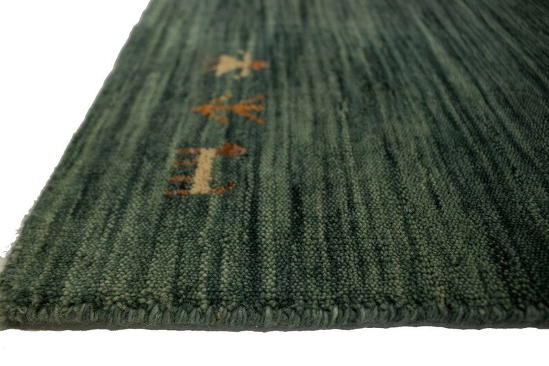 Hunter Green 3x12 Modern Solid Runner Rug Oriental Natural Etsy