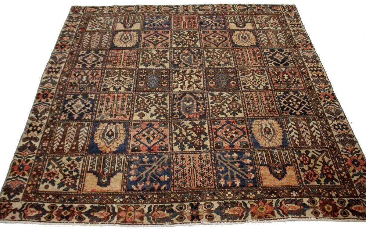 Muted Brown 9x9 Floral Antique Distressed Square Turkish Rug | Etsy