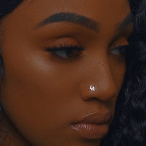 Custom City Acronym Noserings, nose studs, nose pins, nose hoops, 14kt gold, Nose ring with design, nose ring for pierced nose