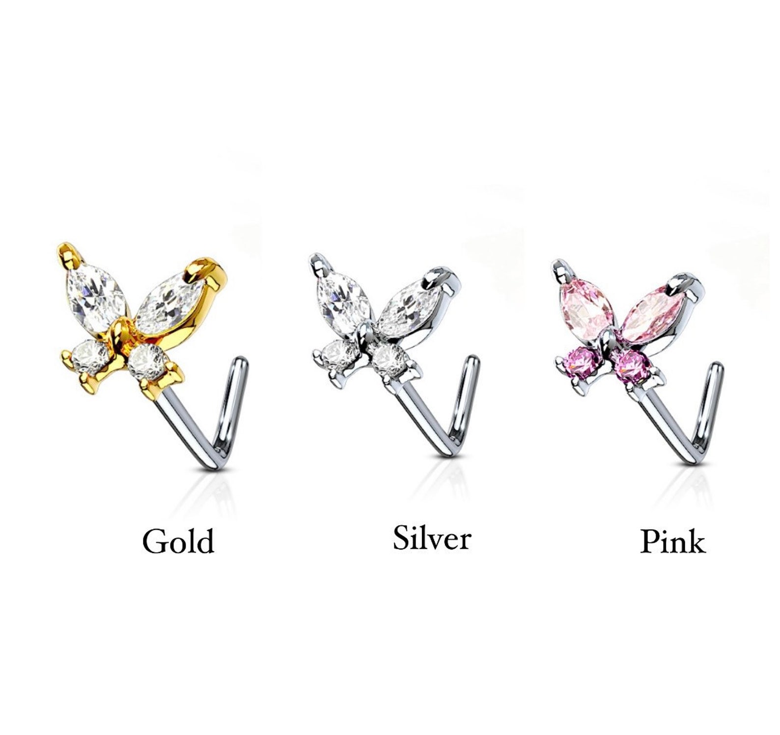 Butterfly Nose Stud Nose Ring Butterfly Nose Pins Surgical Etsy