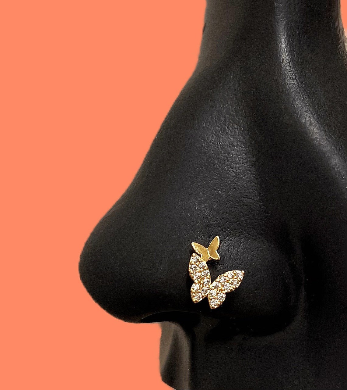 Double Butterfly Nose Stud Nose Ring Butterfly Nose Pins Etsy