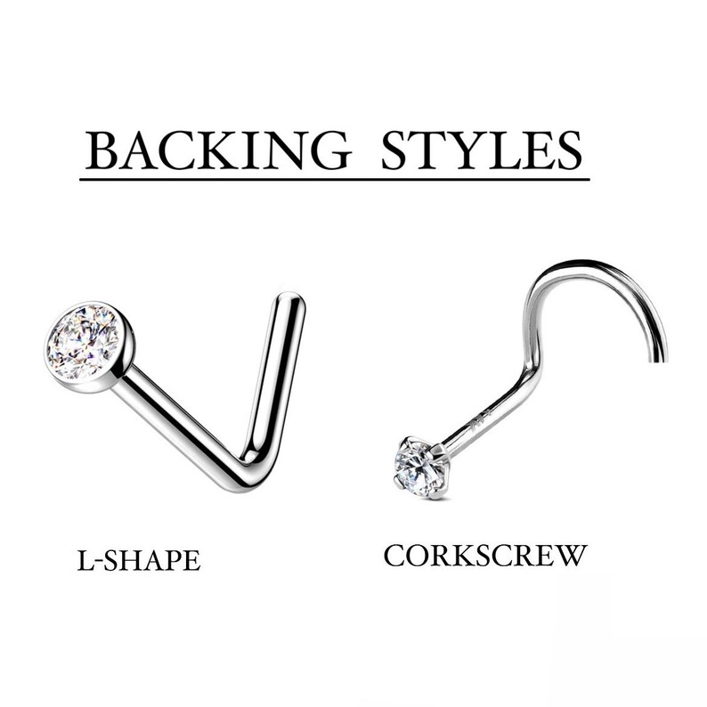 Bling Nose Stud 20g Nose Rings L Shape Nose Pins Surgical Etsy