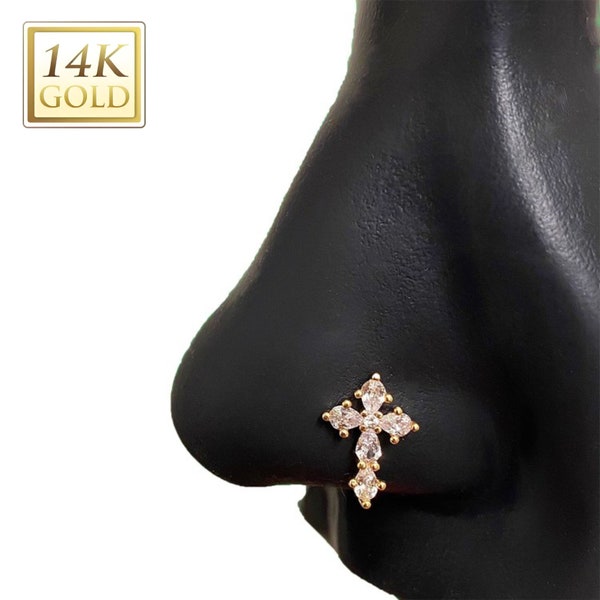 Extra Large Cross Nose Stud, 20g nose rings, L shape nose pins, surgical steel nose pins, nose hoops, nose jewelry