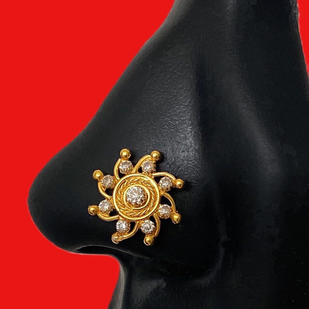 XXL Sun Nose Stud Corkscrew Nose Studs L Shape Nose Rings Etsy