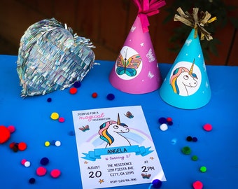 Unicorn Party Invitation Kit (Printable, Digital Download)