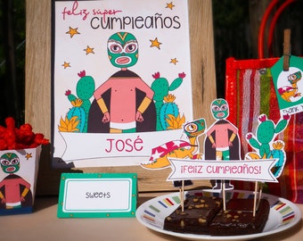 Luchador Birthday Party Kit (Printable, Digital Download)