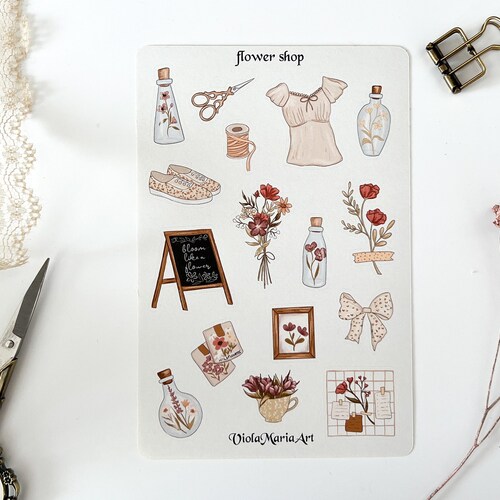 Flower Meadows Sticker Sheet Bullet Journal Stickers Etsy