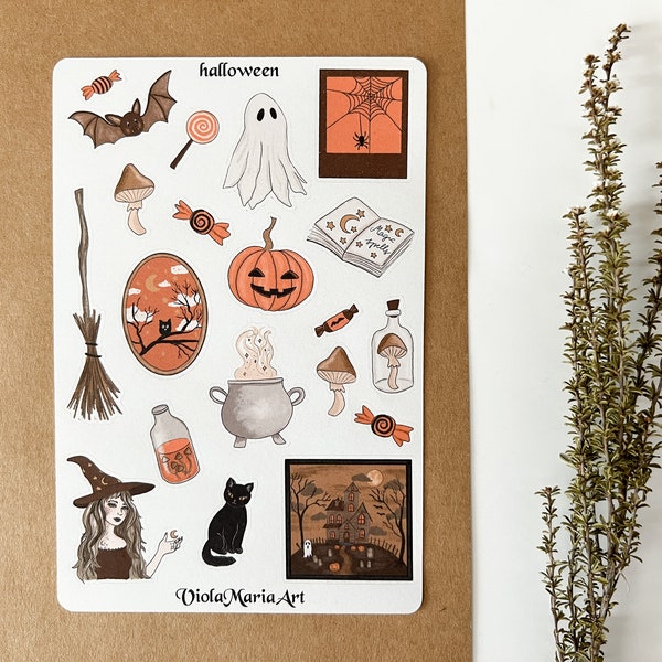 halloween sticker sheet | bullet journal sticker | autumn bujo stickers | planner stickers | spooky stickers | fall sticker sheet