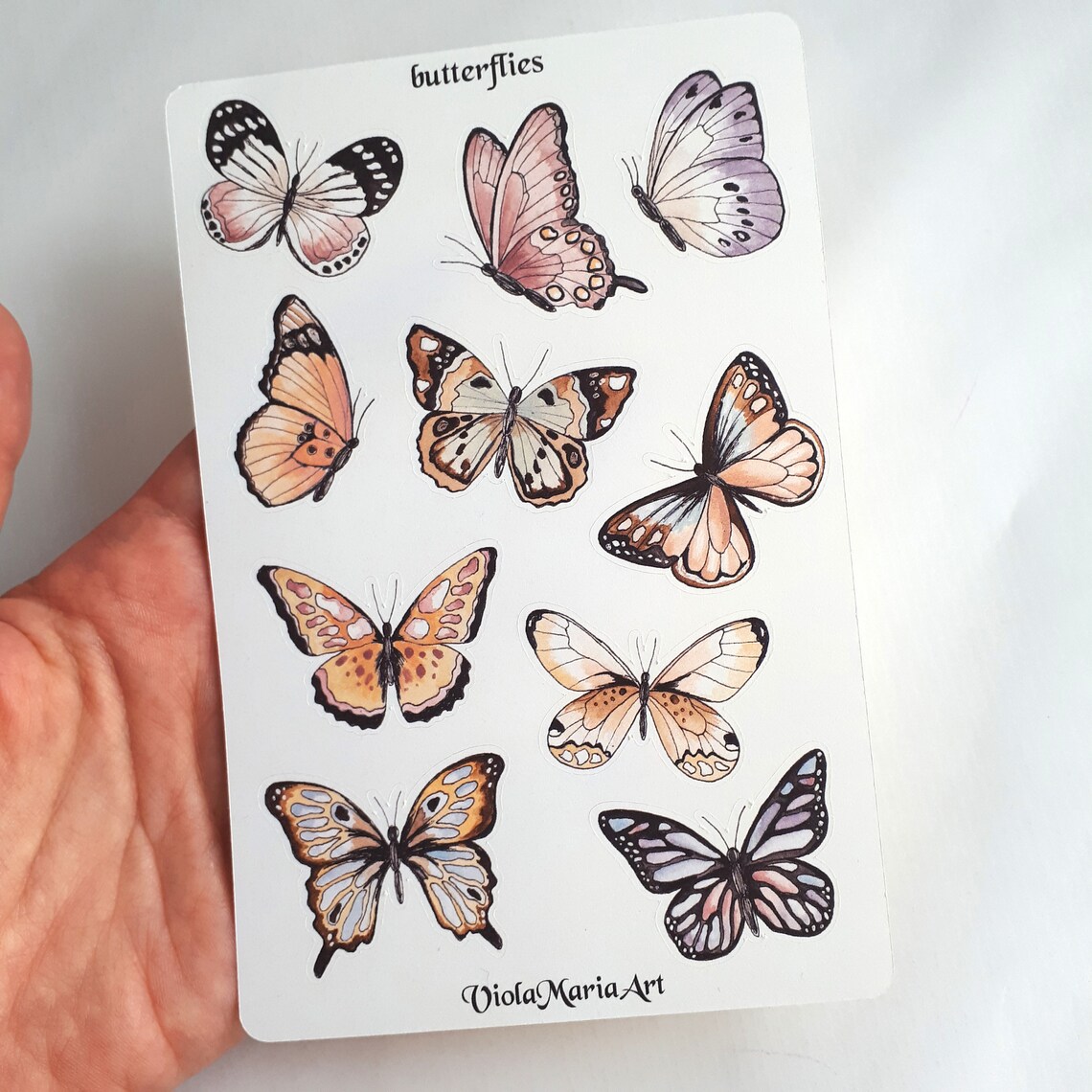 Butterflies stickers bullet journal sticker sheet decorative Etsy