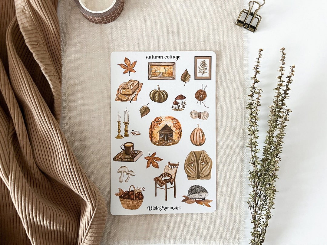 Autumn Cottage Sticker Sheet Bullet Journal Stickers Planner - Etsy UK