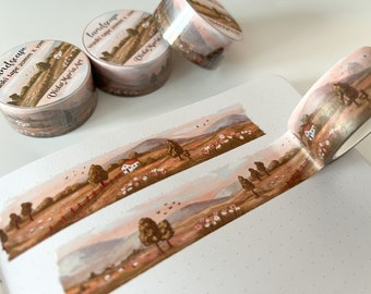 Washi Tape-zonsondergang landschap | Washi-tape 20 mm x 10 m | Bullet Journal-tape | Plakboek | planner