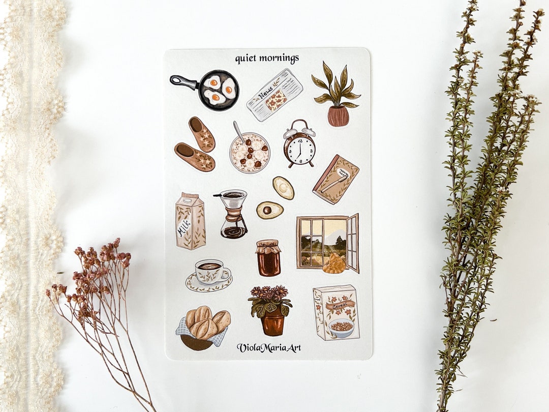 Quiet Mornings Sticker Sheet, Journaling Stickers, Bullet Journal - Etsy