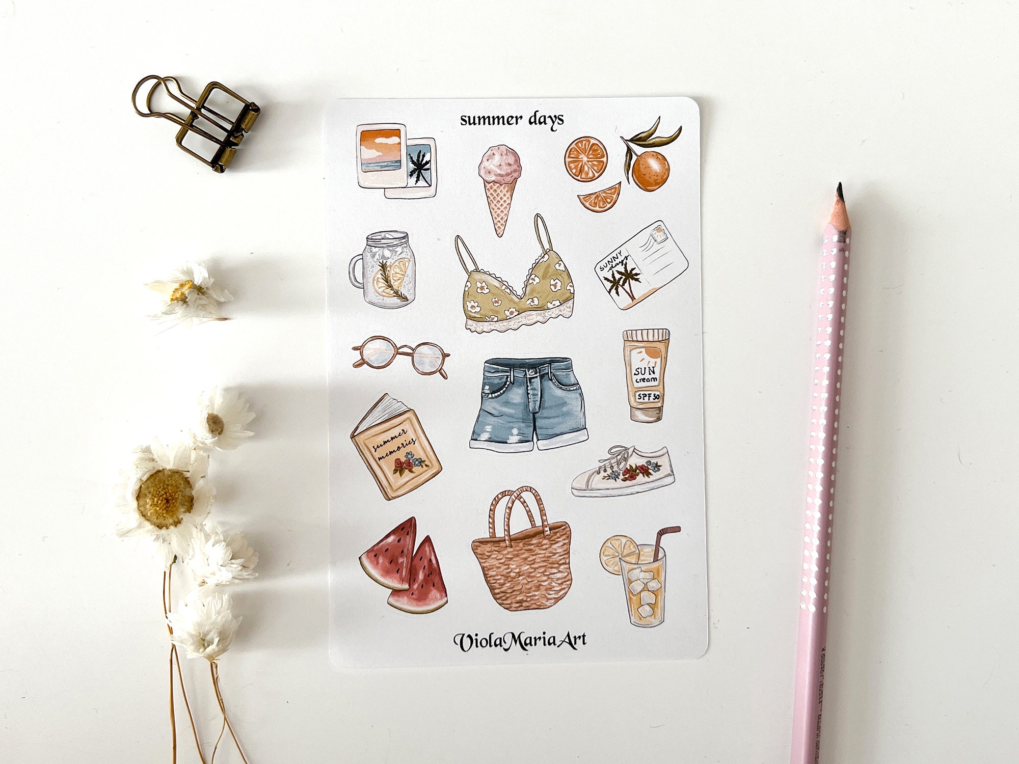 Journal Supplies Sticker Sheet — hatsumidori