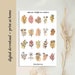 abstract wildflower printable stickers, digital stickers, bullet journal sticker, digital download 