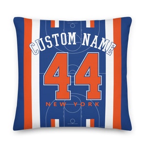 New York Basketball Gepersonaliseerde naam en nummer kussenslopen, kussenhoes, decor, pictogramjersey, statement, cadeau voor vader, cadeau voor moeder, Knicks