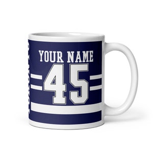 Toronto Name & Nummer Eishockey Becher, #1 Hockeyfan, Trikot, Geschenk für Papa, Geschenk für Mutter, Sportfan, personalisieren, Ahornblätter