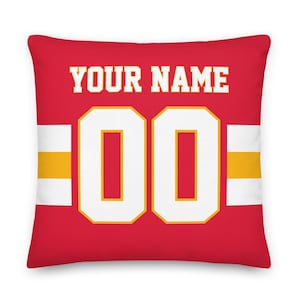 Kansas City Football Pillowcase, Birthday Gift, Cushion, Pillow, Personalized, Gift for Dad, Xmas Gift, Unique, Quarterback, Father&#39;s Day