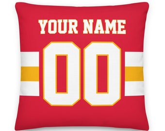 Kansas City Football Pillowcase, Birthday Gift, Cushion, Pillow, Personalized, Gift for Dad, Xmas Gift, Unique, Quarterback, Father's Day