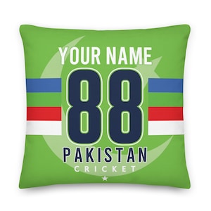 Pakistan Cricket Personalized Pillowcase, World Cup 1992, Custom Pillow, Gift for Dad, Super League, Shaheens, Cornered Tigers, Men in Green