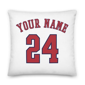 Boston Baseball Personalized Name & Number Pillowcase, Cushion Cover, Decor, Jersey, Gift for Dad, Gift for Mom, Sports, Red Sox